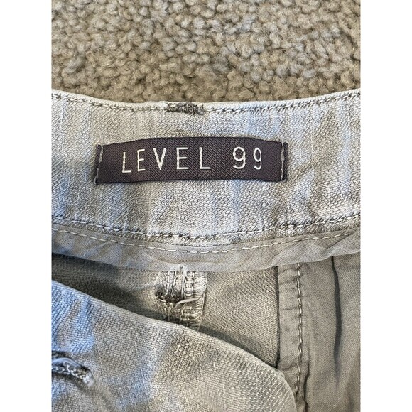 Womens Level 99 Grey Lyocell Linen Blend Shorts Mid Rise 4" Inseam Size 27 - Picture 3 of 6